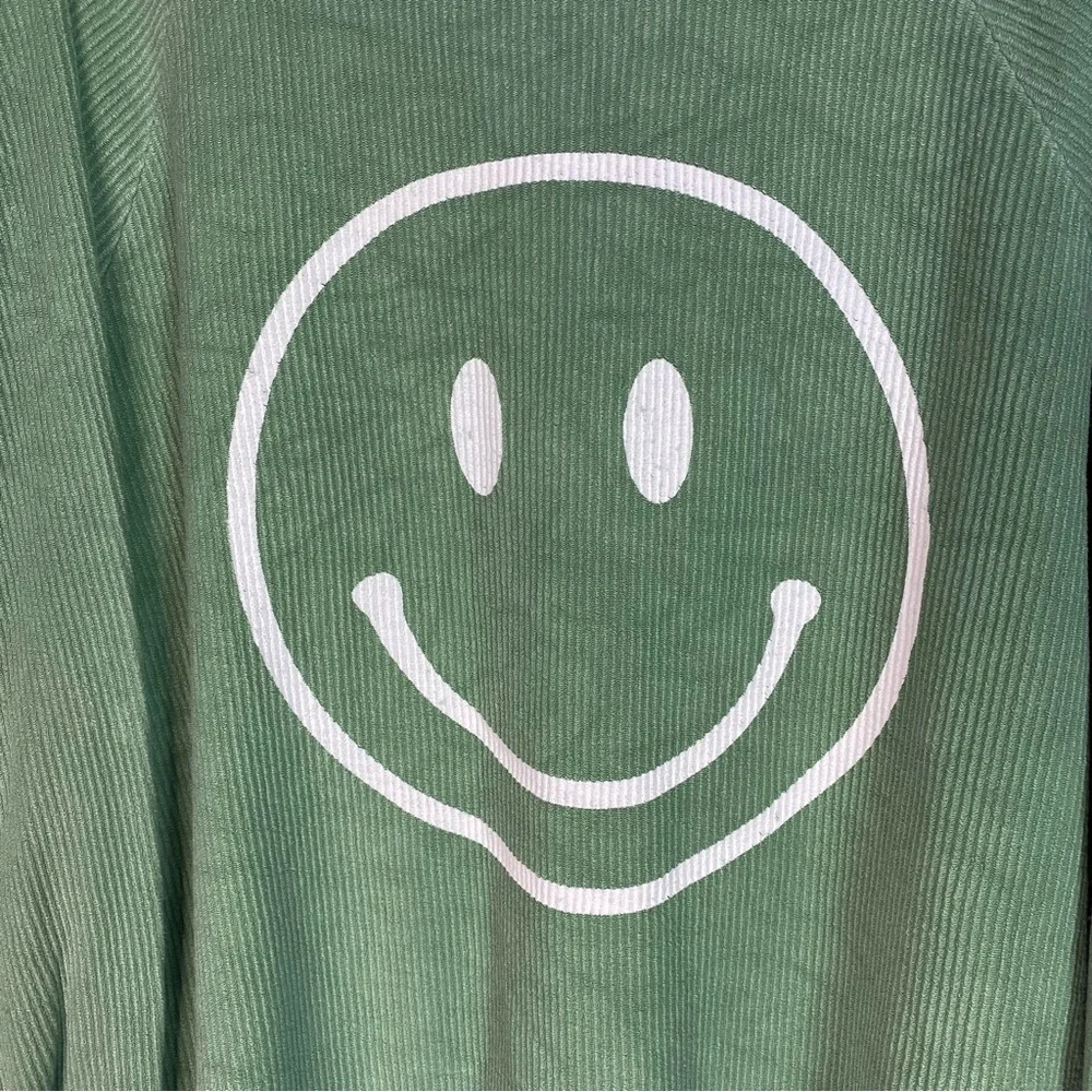 Smile Face Green Sweatshirt - Picture 5 of 11